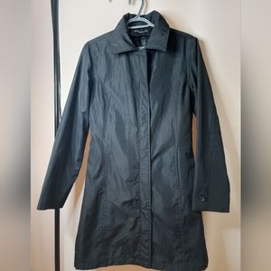 Classic Waterproof Trench Coat with zipper and collar, Pacific Blue, rain coat